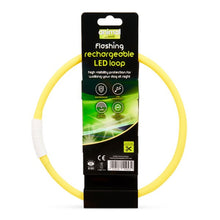 Load image into Gallery viewer, Animal Instincts Flashing Safety Rechargeable LED Loop Large Yellow 65cm