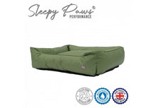 Load image into Gallery viewer, SLEEPY PAWS OXFORD GREEN SQUARE BED