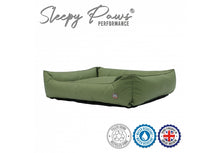 Load image into Gallery viewer, SLEEPY PAWS OXFORD GREEN SQUARE BED