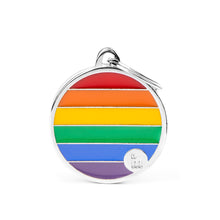Load image into Gallery viewer, Rainbow Big Circle ID Tag