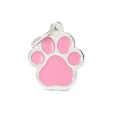 Load image into Gallery viewer, Classic Big Pink Paw ID Tag