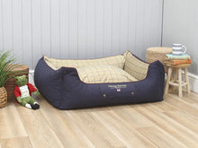 Load image into Gallery viewer, Country Orthopaedic Walled Dog Bed - Midnight Blue, Large