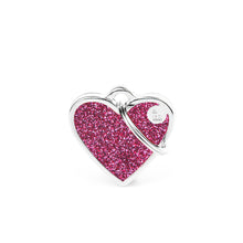 Load image into Gallery viewer, Shine Small Pink Glitter Heart ID Tag