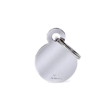 Load image into Gallery viewer, Basic Small Circle ID Tag in Chrome-Plated Brass