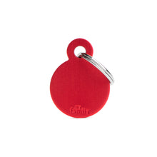 Load image into Gallery viewer, Basic Small Aluminum Red Circle ID Tag
