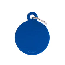 Load image into Gallery viewer, Basic Big Aluminum Blue Circle ID Tag