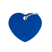 Load image into Gallery viewer, Basic Big Aluminum Blue Heart ID Tag