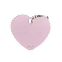 Load image into Gallery viewer, Basic Big Aluminum Pink Heart ID Tag