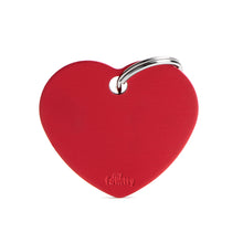 Load image into Gallery viewer, Basic Big Aluminum Red Heart ID Tag