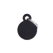 Load image into Gallery viewer, Basic Small Aluminum Black Circle ID Tag