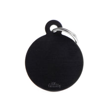 Load image into Gallery viewer, Basic Big Aluminum Black Circle ID Tag