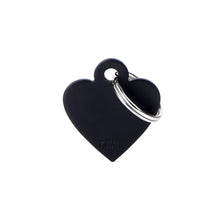 Load image into Gallery viewer, Basic Small Aluminum Black Heart ID Tag