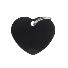 Load image into Gallery viewer, Basic Big Aluminum Black Heart ID Tag
