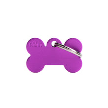 Load image into Gallery viewer, Basic Small Aluminum Purple Bone ID Tag