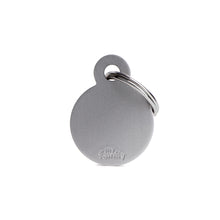 Load image into Gallery viewer, Basic Small Aluminum Gray Circle ID Tag