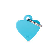 Load image into Gallery viewer, Basic Small Aluminum Blue Heart ID Tag