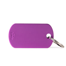 Load image into Gallery viewer, Basic Small Purple Military ID Tag in Aluminum