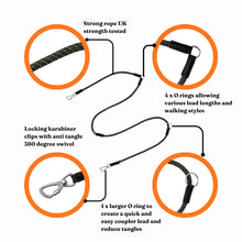 Load image into Gallery viewer, GO-B-FLEXTRA | Multifunctional Rope Lead | Black/Orange