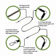 Load image into Gallery viewer, GO-B-FLEXTRA | Multifunctional Rope Lead | Green/Pink