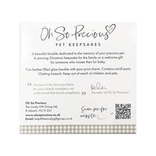 Load image into Gallery viewer, Pet Memorial Feather Filled Glass Bauble With Paw Print Charm