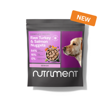 Load image into Gallery viewer, Raw Turkey & Salmon Nuggets for Senior Dogs 1kg
