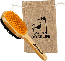 Load image into Gallery viewer, Dogslife Bamboo Dog Brush &amp; Bag
