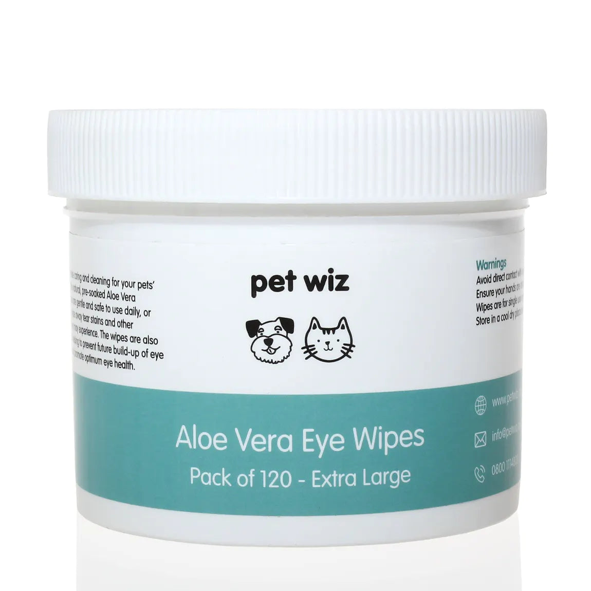 Aloe Vera Eye Wipes for Cleaning Dogs Extra Large Pack of 120 Perfectly Pawsome