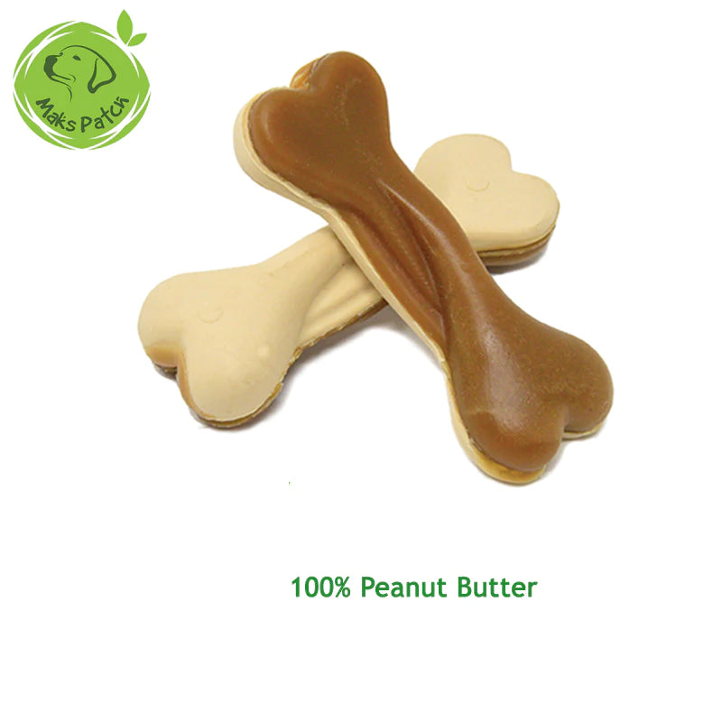 Maks Patch Peanut Butter Dual Bones Dog Treats. 2 sizes.