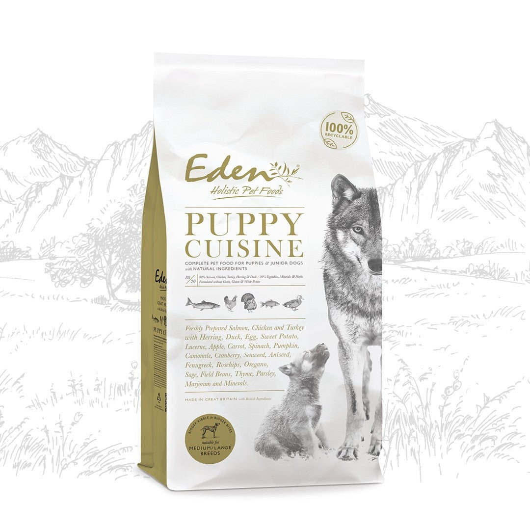 Eden puppy hot sale feeding guide