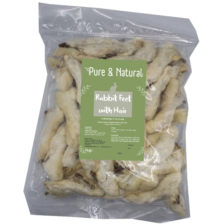 Rabbit Feet With Hair 1kg – Perfectly Pawsome
