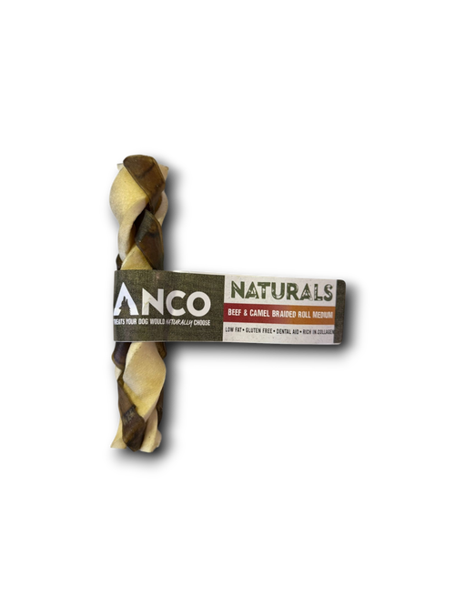 Anco Naturals Beef and Camel Braided Roll Medium