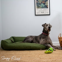 Load image into Gallery viewer, SLEEPY PAWS OXFORD GREEN SQUARE BED
