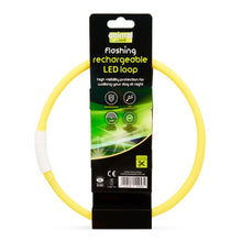 Load image into Gallery viewer, Animal Instincts Flashing Safety Rechargeable LED Loop Large Yellow 65cm
