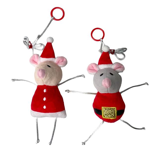 Happy Pet Mr & Mrs Santa Mouse Door Hanger Cat Toys