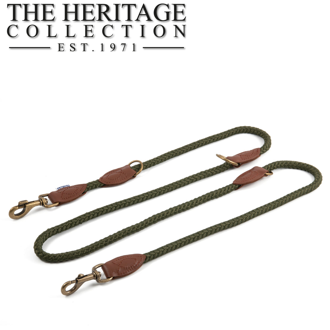 HERITAGE ROPE MULTIWAY TRAINING LEAD GREEN 2MX12MM