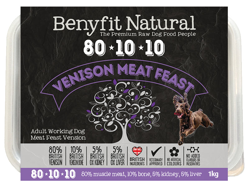 80-10-10 Venison Meat Feast Adult Raw Working Dog Food