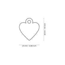 Load image into Gallery viewer, Basic Small Heart ID Tag in Chrome-Plated Brass

