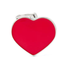Load image into Gallery viewer, Basic Handmade Big Red Heart ID Tag
