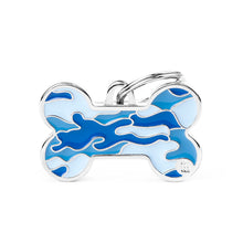 Load image into Gallery viewer, Style Camouflage Big Blue Bone ID Tag
