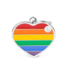 Load image into Gallery viewer, Rainbow Big Heart ID Tag
