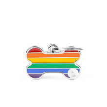 Load image into Gallery viewer, Rainbow Small Bone ID Tag
