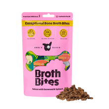 Load image into Gallery viewer, Axels Broth Bites Salmon with Seaweed &amp; Spinach 100g
