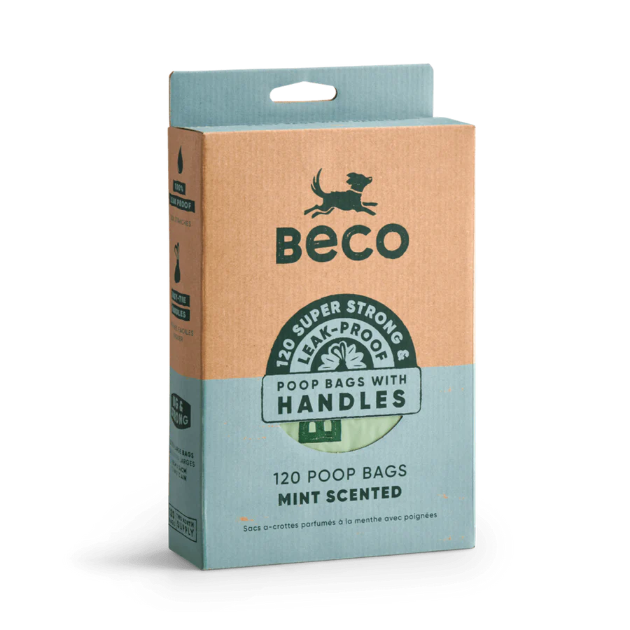 Large Poop Bags with Handles | Mint Scented - 120 bags