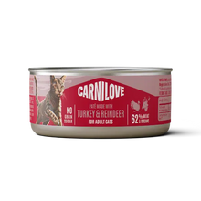 Load image into Gallery viewer, NEW TURKEY &amp; REINDEER CAN PATÉ FOR CATS 100g
