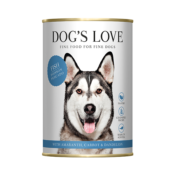 DOG’S LOVE Classic Fish with Amaranth, Carrot and Dandelion 400g