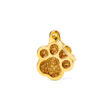 Load image into Gallery viewer, Shine Gold Glitter Paw ID Tag
