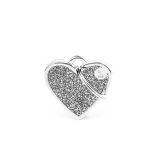 Load image into Gallery viewer, Shine Small Grey Glitter Heart ID Tag

