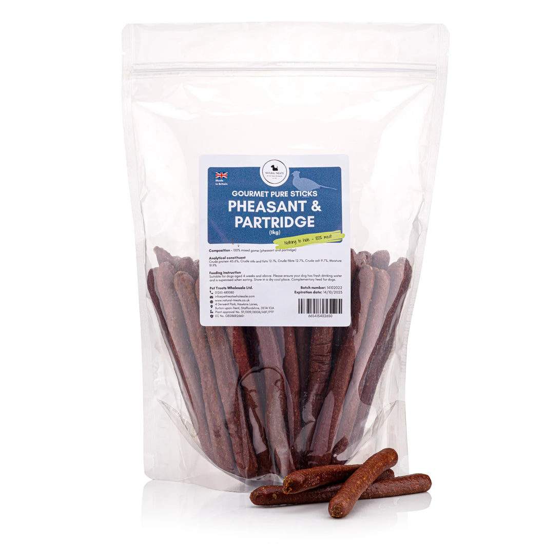 Gourmet Pure Pheasant & Partridge Sticks - 100% Meat