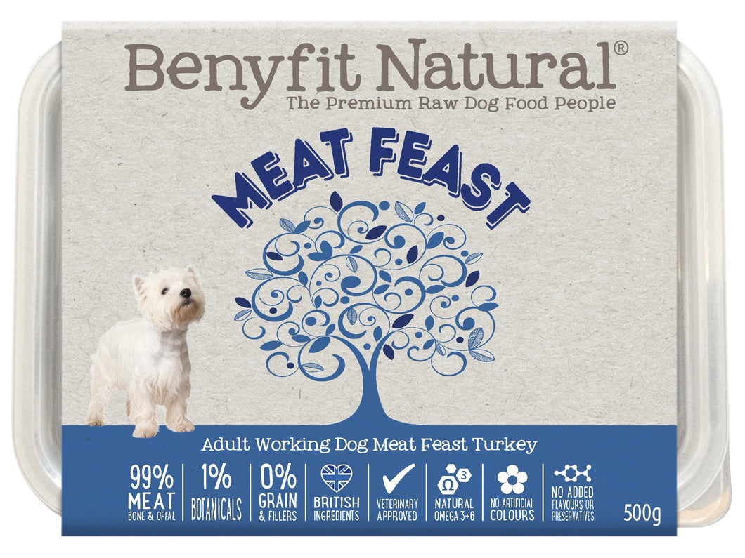 Meat Feast Turkey Complete Adult Raw Working Dog Food