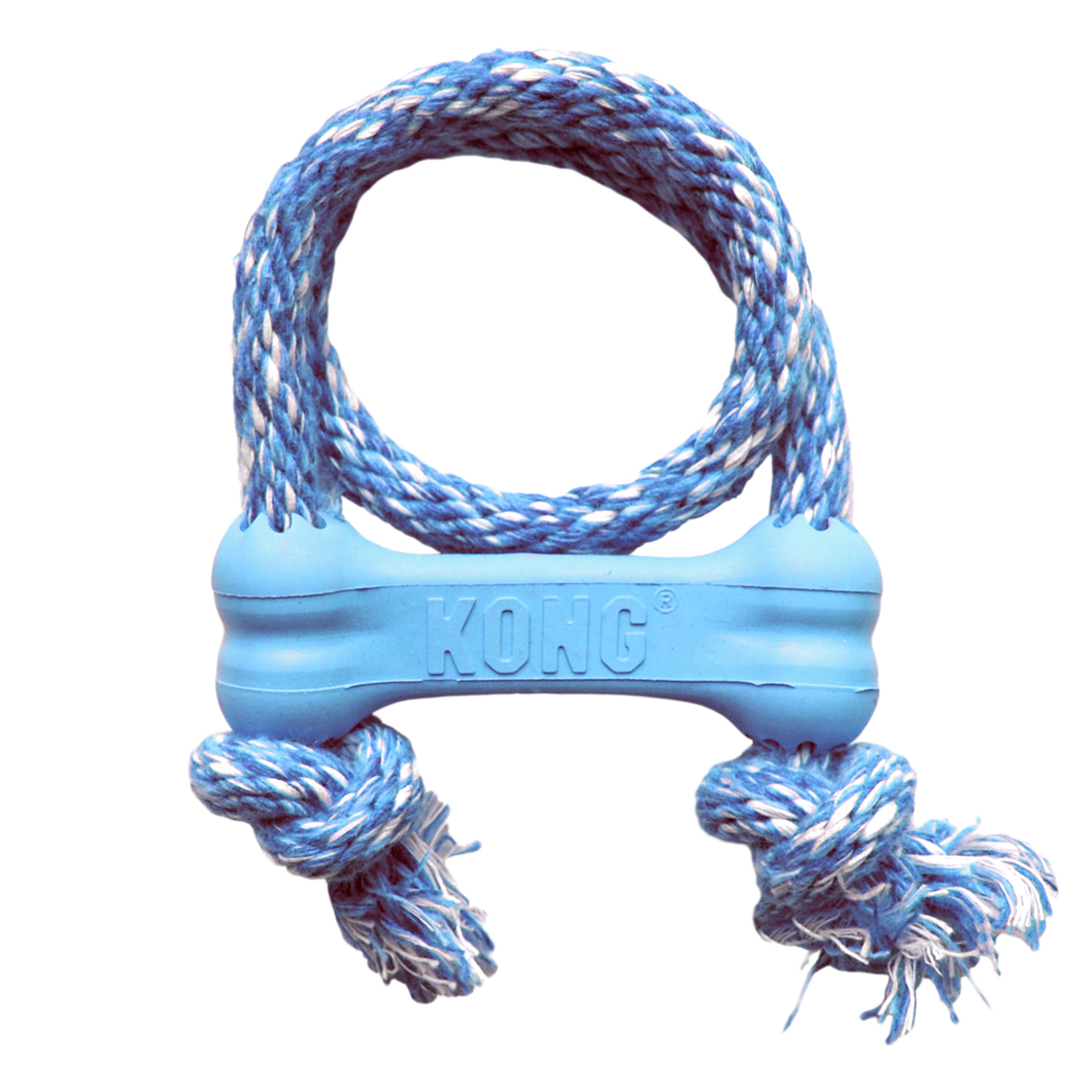 KONG PUPPY GOODIE BONE W/ROPE XS